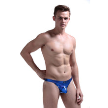 Mens Faux Leather Metallic Underwear Briefs Thong Underpants G-String