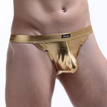 Mens Faux Leather Metallic Underwear Briefs Thong Underpants G-String