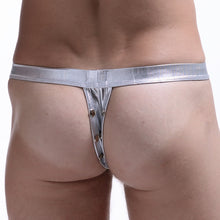 Mens Faux Leather Metallic Underwear Briefs Thong Underpants G-String
