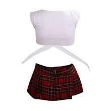 IMC White with Red School sexy lingerie Game uniform Student japanese kimono girls Maid Costumes erotic clothing pyjamas Charm